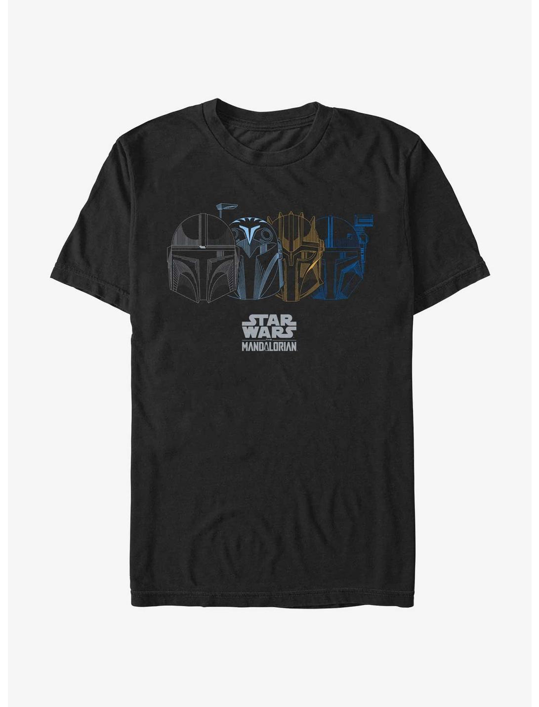 Star Wars The Mandalorian Helmet Logo T-Shirt, BLACK, hi-res