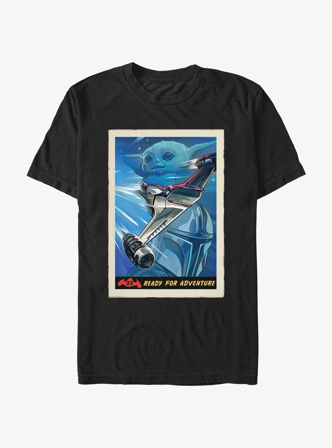 Star Wars The Mandalorian N-1 Starfighter Ready For Adventure Poster T-Shirt, BLACK, hi-res