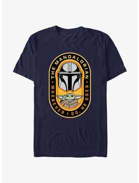 Star Wars The Mandalorian Where I Go, He Goes Badge T-Shirt, , hi-res