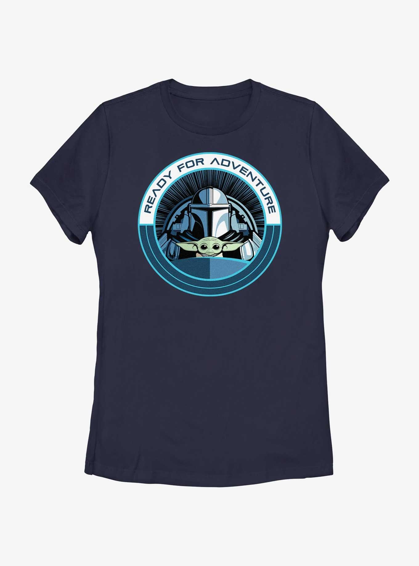 Star Wars The Mandalorian Grogu & Mando Ready For Adventure Badge Womens T-Shirt, , hi-res