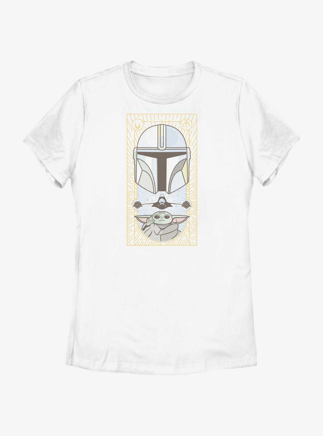 Star Wars The Mandalorian Grogu & Mando Clan Mudhorn Card Womens T-Shirt, , hi-res