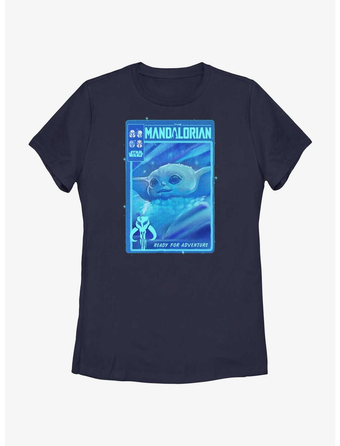 Star Wars The Mandalorian Grogu Poster Womens T-Shirt, NAVY, hi-res