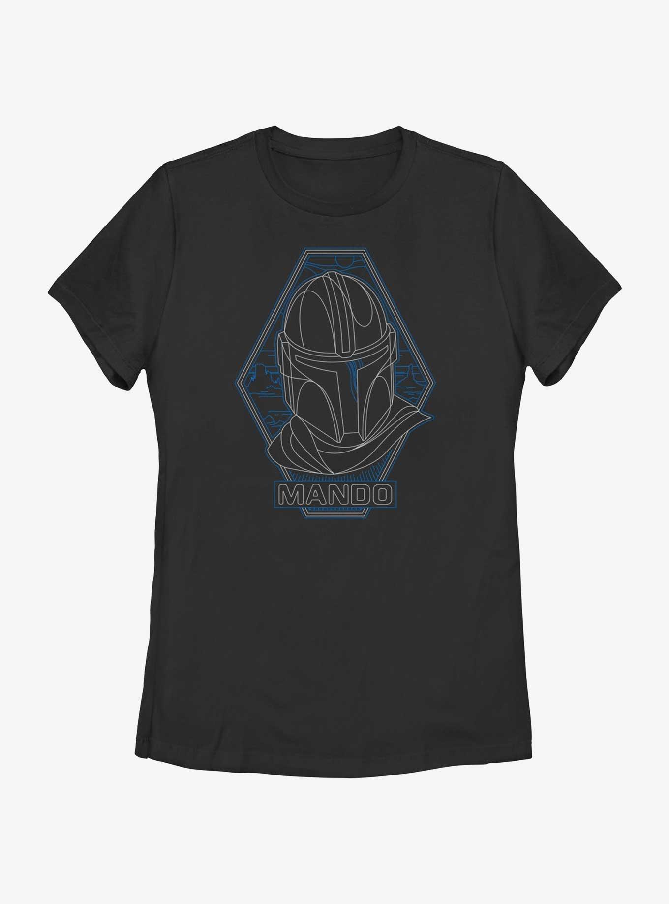 Star Wars The Mandalorian Mando Portrait Womens T-Shirt, BLACK, hi-res