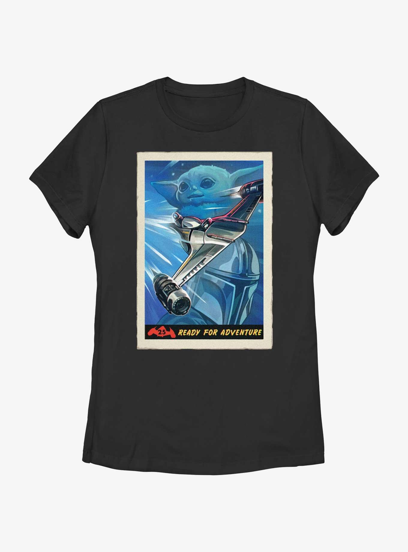 Star Wars The Mandalorian N-1 Starfighter Ready For Adventure Poster Womens T-Shirt, BLACK, hi-res