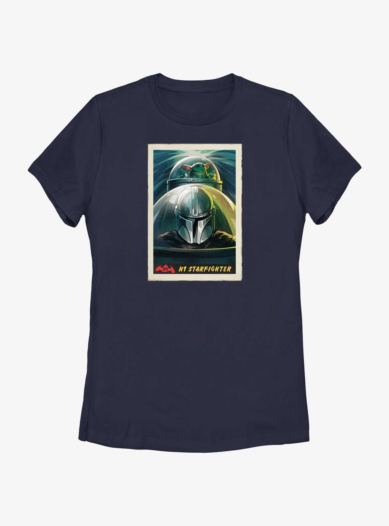 Star Wars The Mandalorian Grogu & Mando N-1 Starfighter Poster Womens T-Shirt, , hi-res