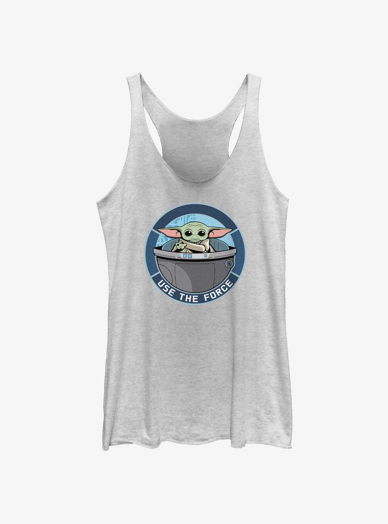 Star Wars The Mandalorian Grogu Use The Force Womens Tank Top, WHITE HTR, hi-res