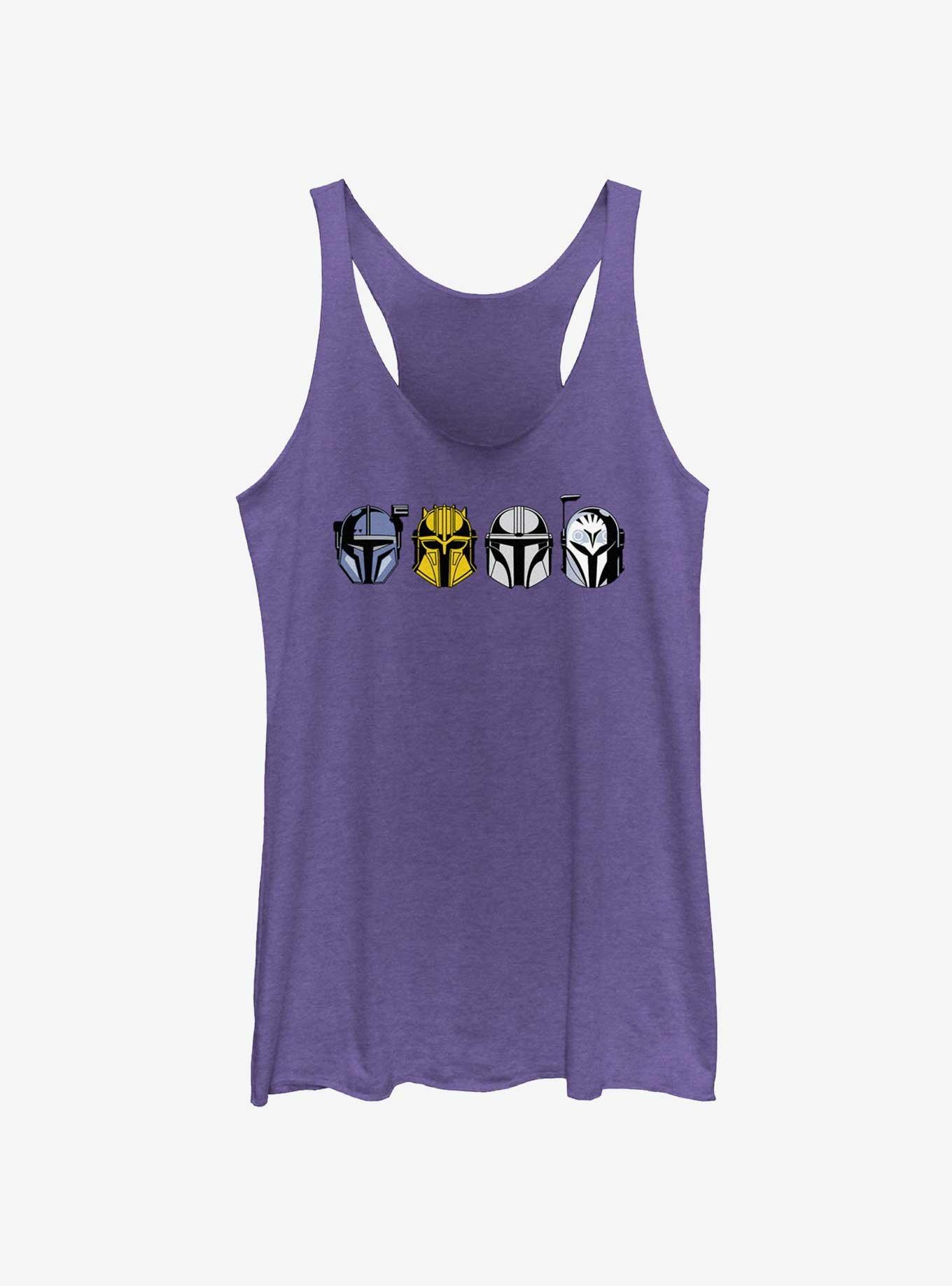 Star Wars The Mandalorian Helmet Lineup Womens Tank Top, PUR HTR, hi-res