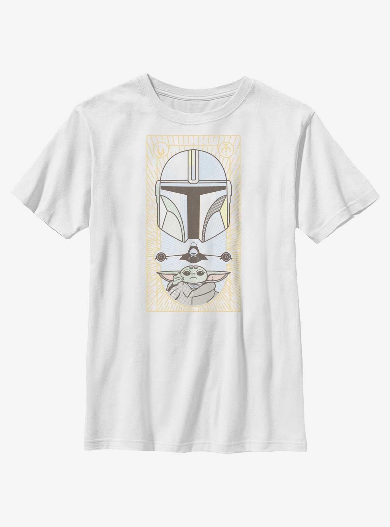 Star Wars The Mandalorian Grogu & Mando Clan Mudhorn Card Youth T-Shirt, , hi-res