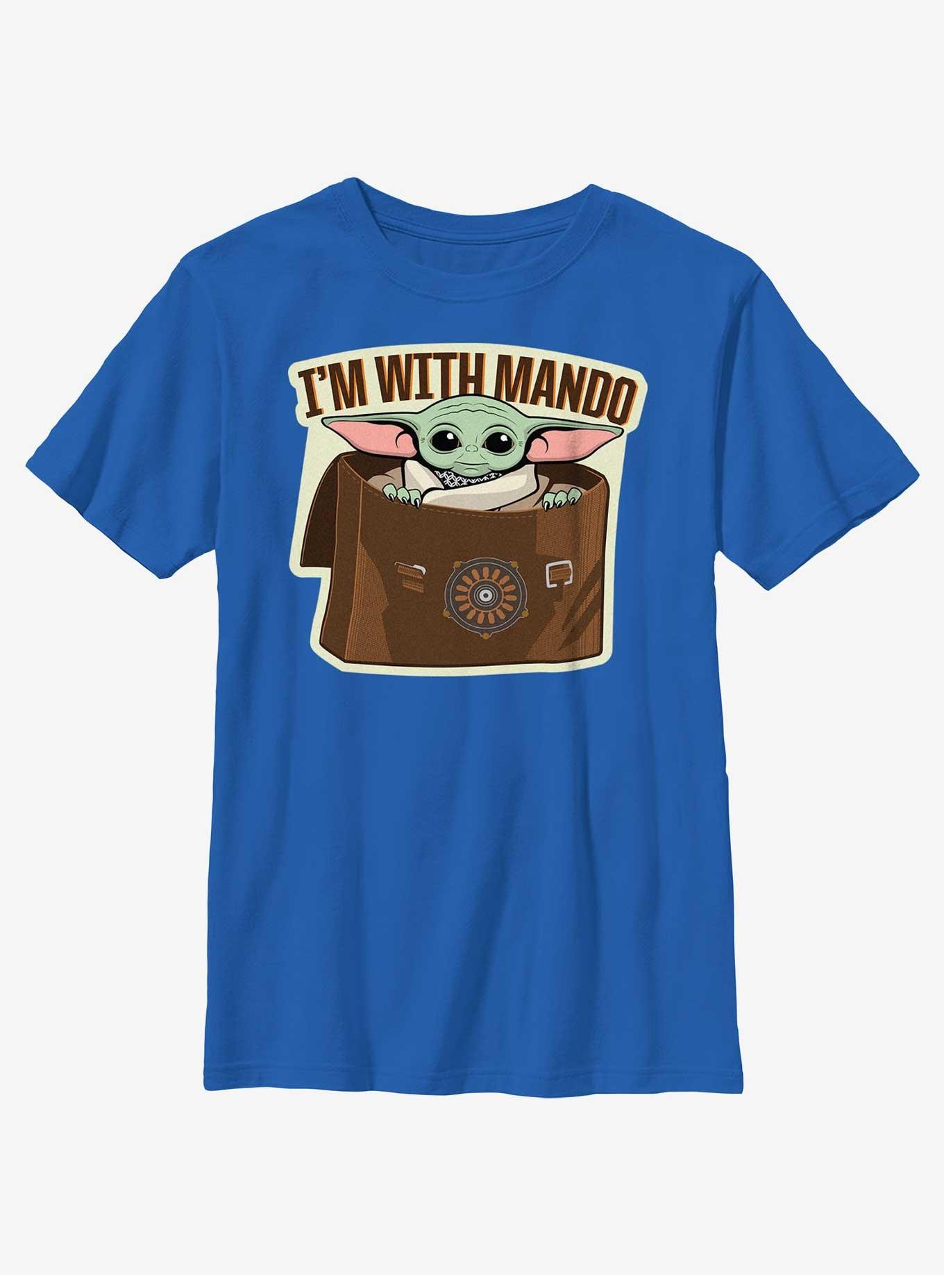 Star Wars The Mandalorian Grogu I'm With Mando Youth T-Shirt, , hi-res