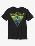 Star Wars The Mandalorian Neon Grunge Logo Youth T-Shirt, BLACK, hi-res