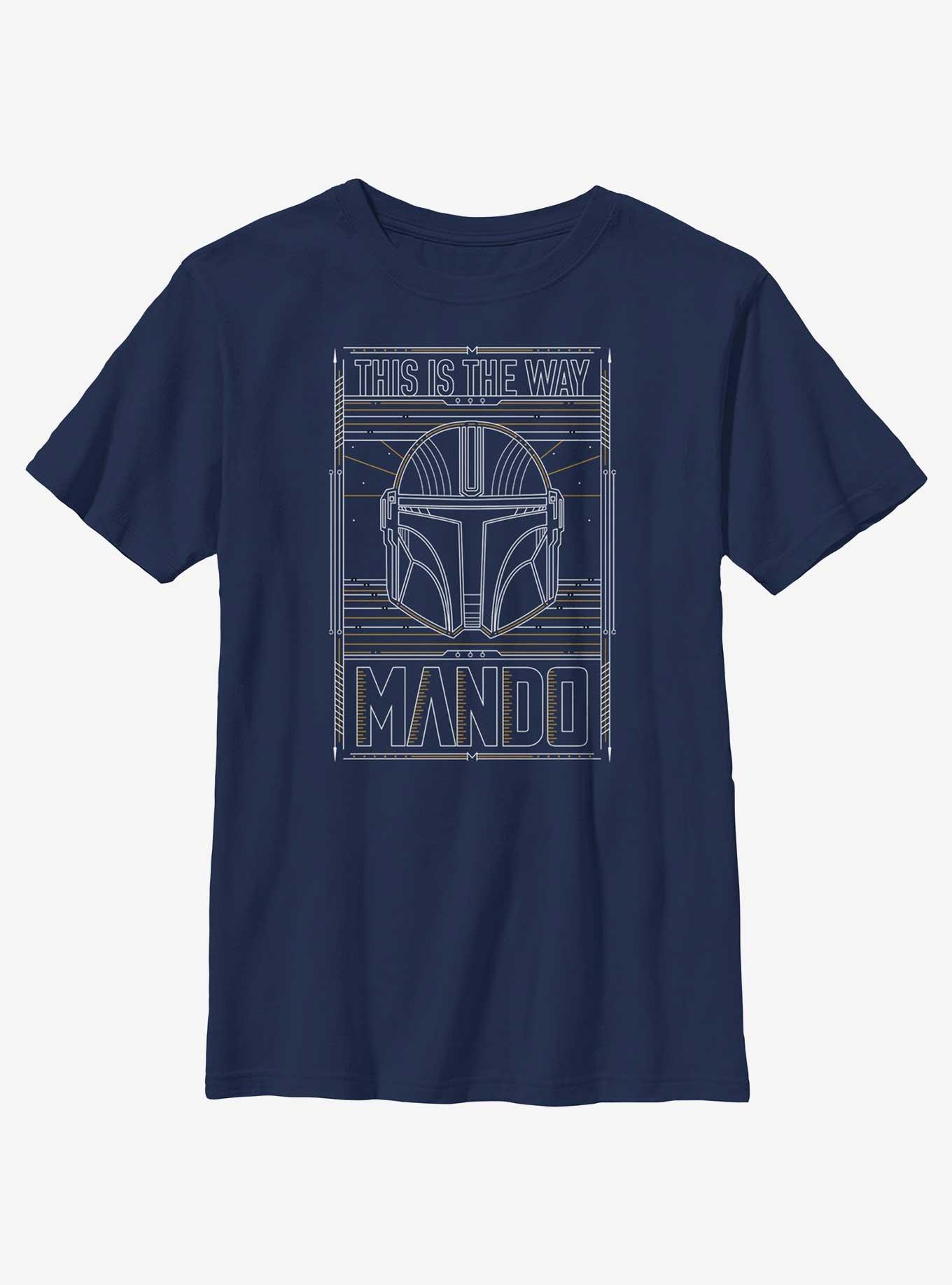 Star Wars The Mandalorian This Is The Way Mando Card Youth T-Shirt, NAVY, hi-res