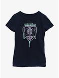 Star Wars The Mandalorian Fierce Warrior Badge Youth Girls T-Shirt, NAVY, hi-res