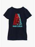 Star Wars The Mandalorian Galaxy's Heroes Logo Youth Girls T-Shirt, NAVY, hi-res