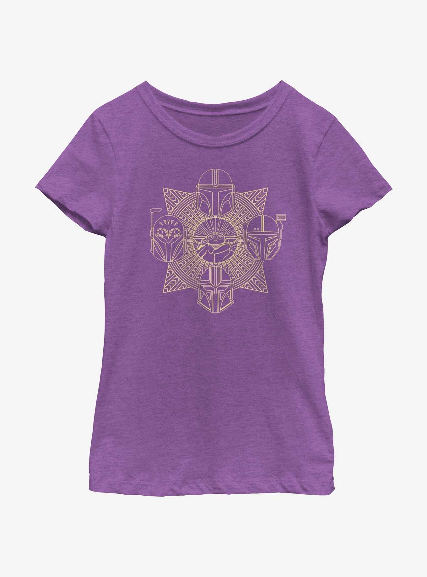 Star Wars The Mandalorian Grogu and the Creed Youth Girls T-Shirt, PURPLE BERRY, hi-res