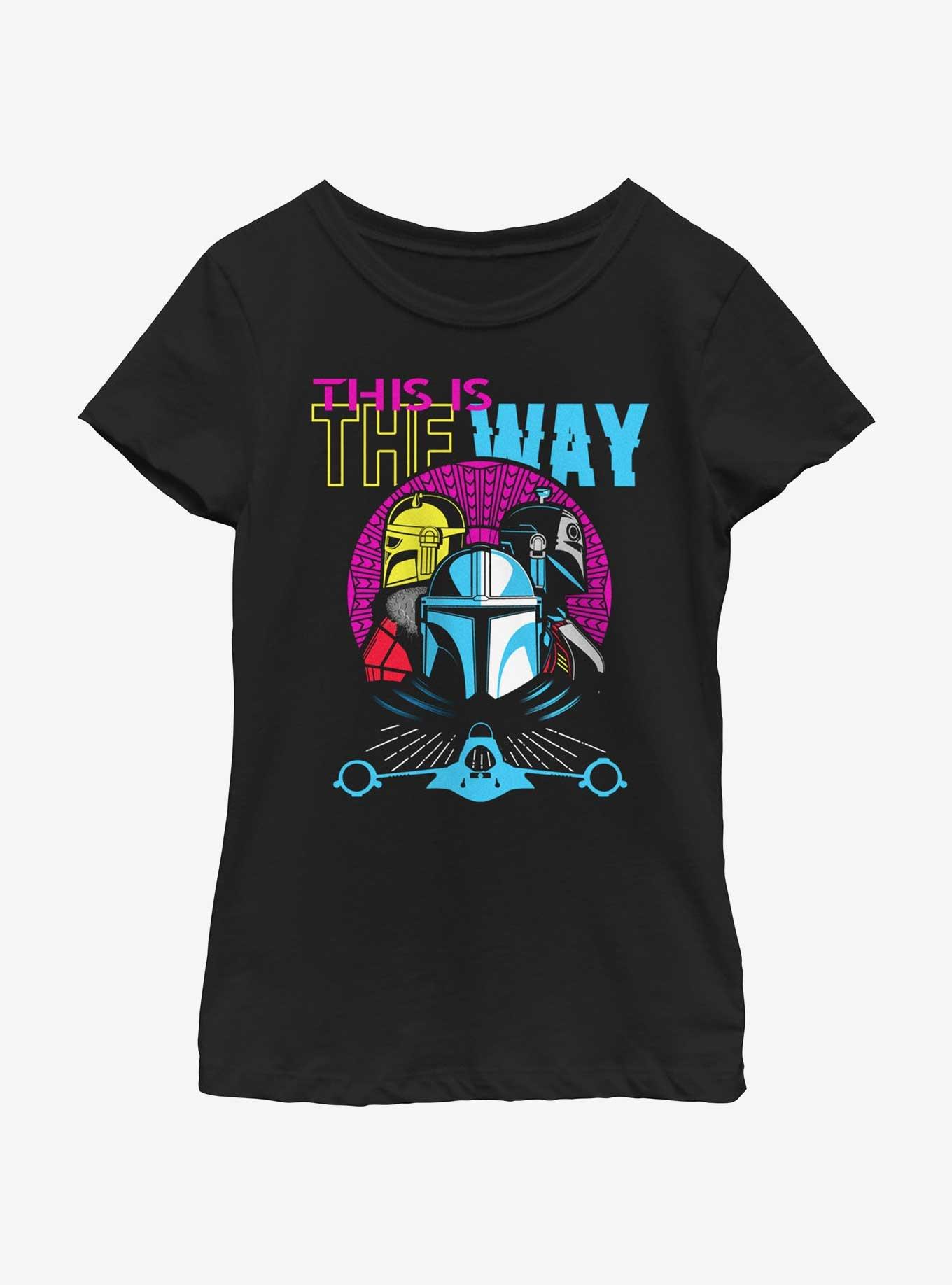 Star Wars The Mandalorian Hyper Sunset This Is The Way Youth Girls T-Shirt, BLACK, hi-res
