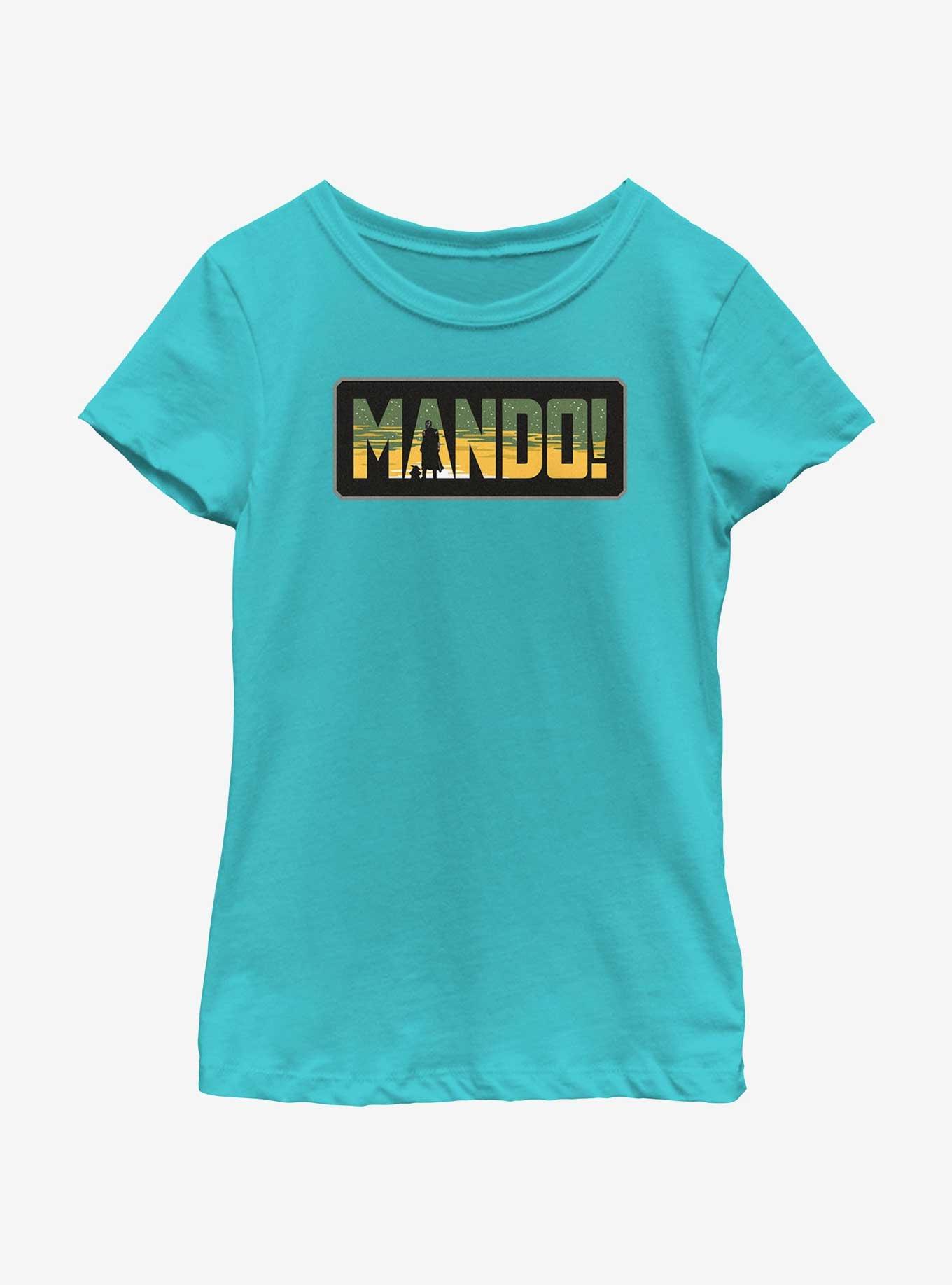 Star Wars The Mandalorian Mando Badge Youth Girls T-Shirt, TAHI BLUE, hi-res