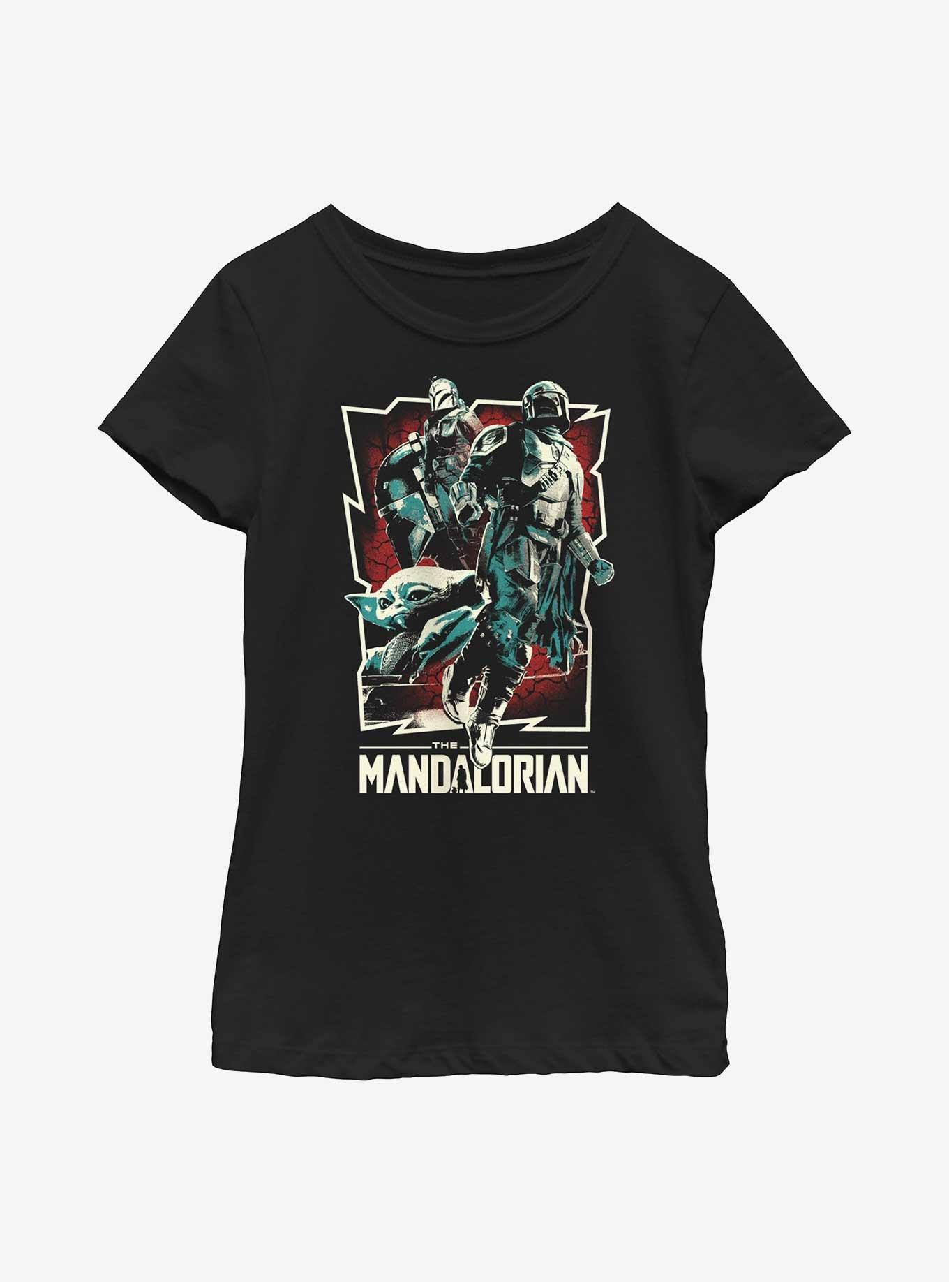 Star Wars The Mandalorian Grunge Rock Star Poster Youth Girls T-Shirt, , hi-res
