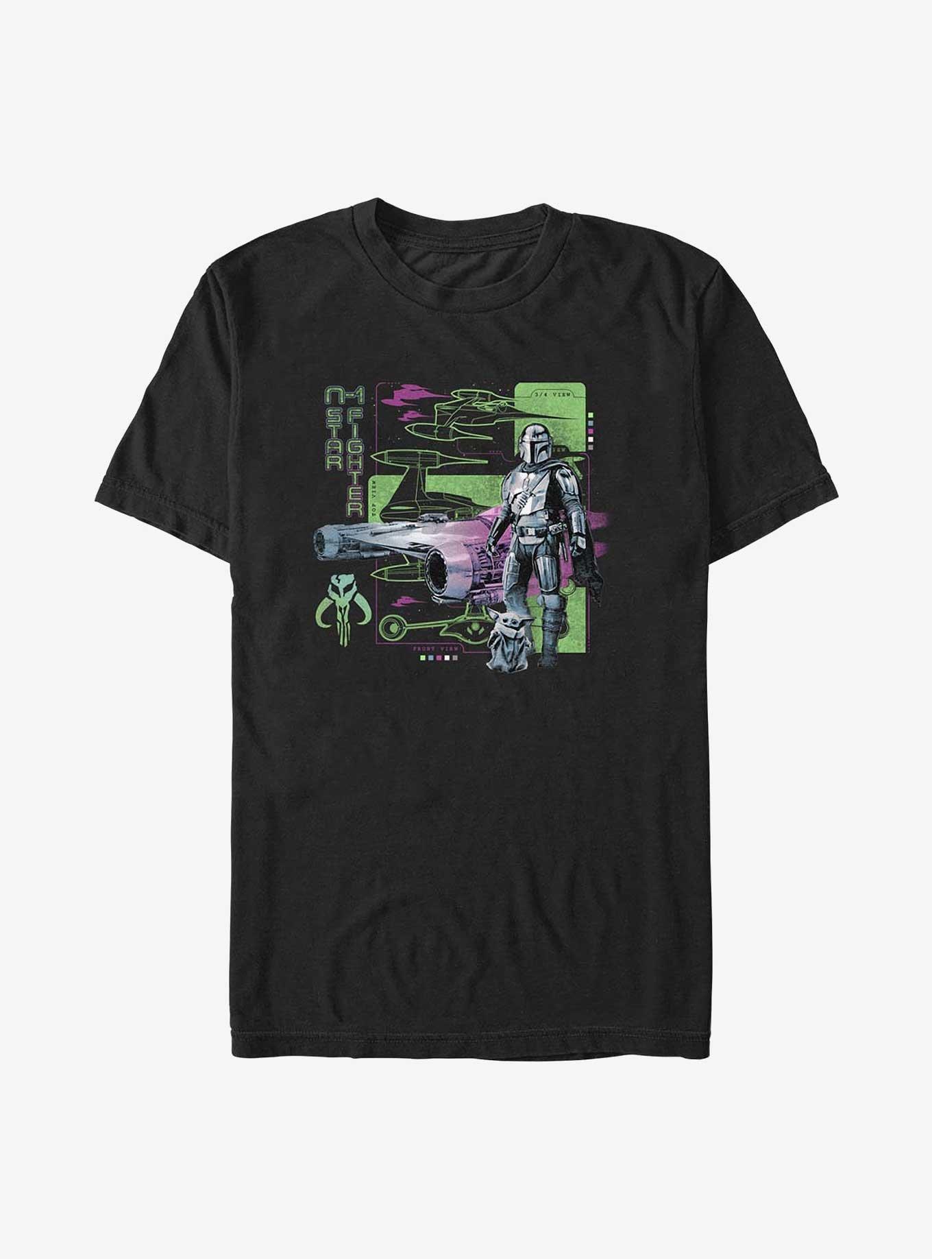 Star Wars The Mandalorian N-1 Starfighter Schematics T-Shirt, , hi-res