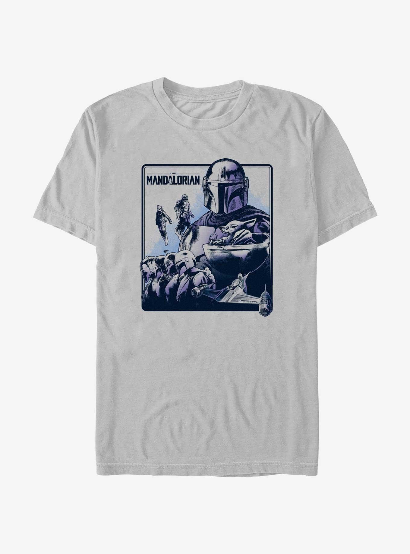 Star Wars The Mandalorian Galaxy's Warriors Poster T-Shirt, SILVER, hi-res