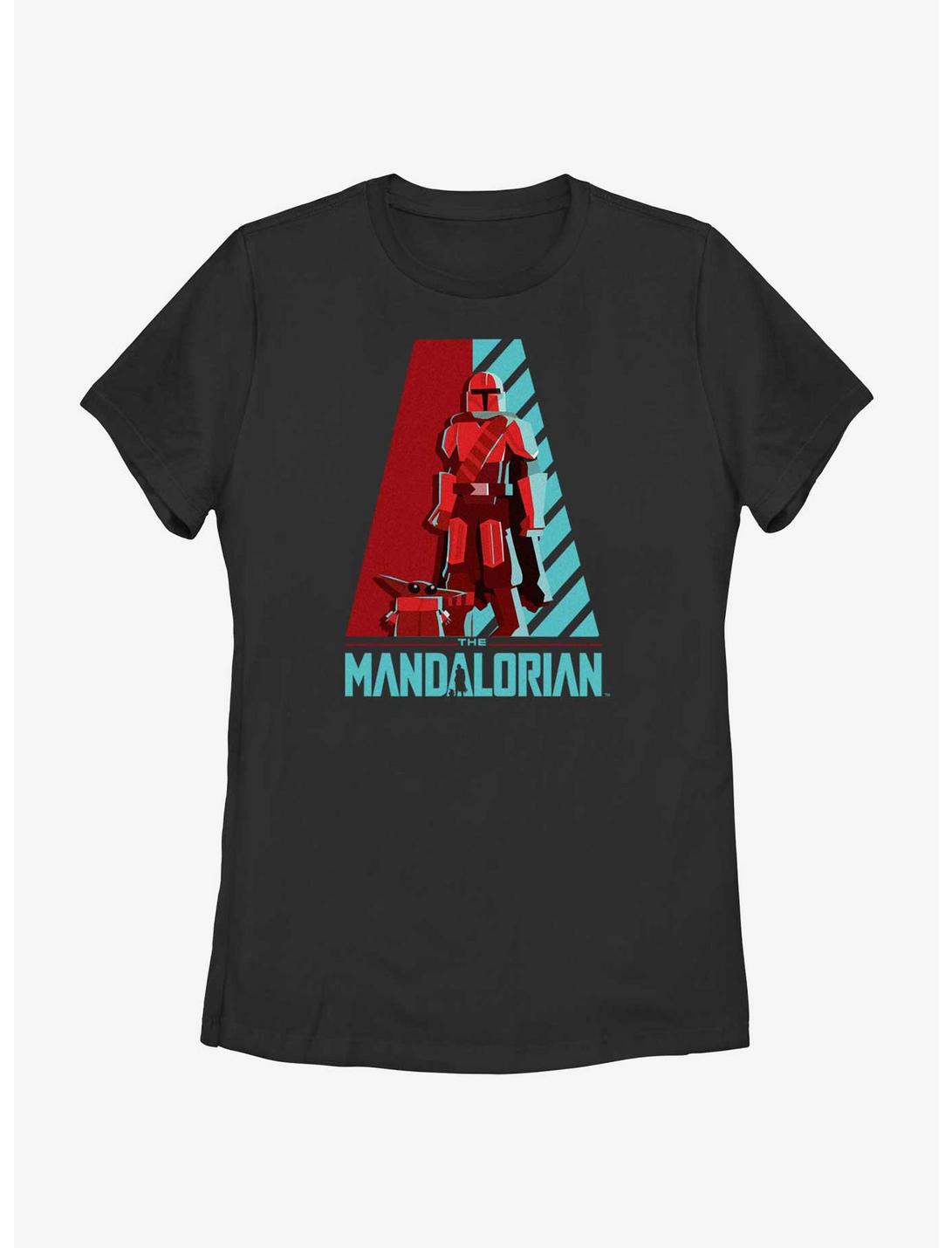 Star Wars The Mandalorian Galaxy's Heroes Logo Womens T-Shirt, BLACK, hi-res