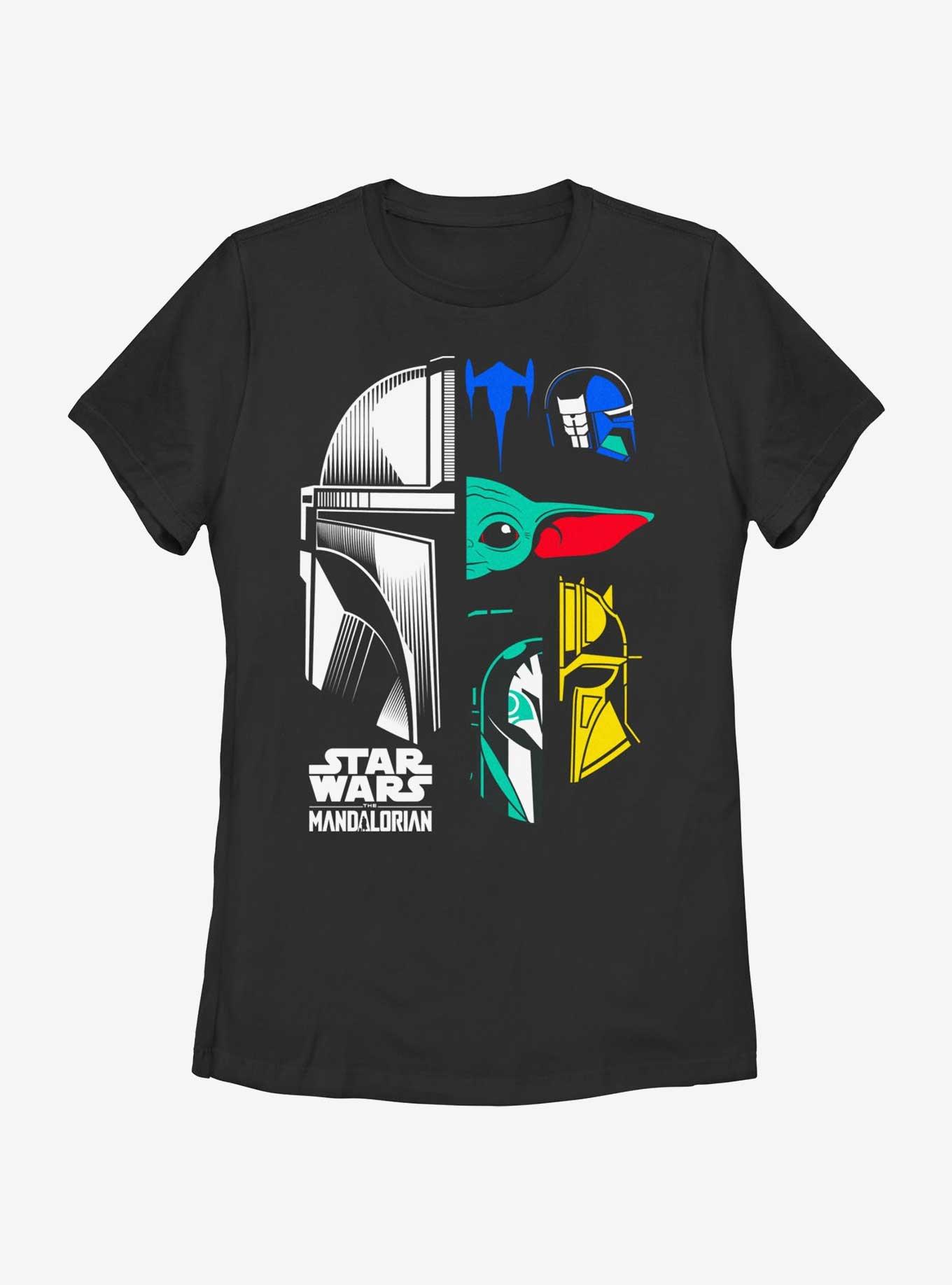Star Wars The Mandalorian Grogu & Mando Helmet Split Womens T-Shirt, , hi-res