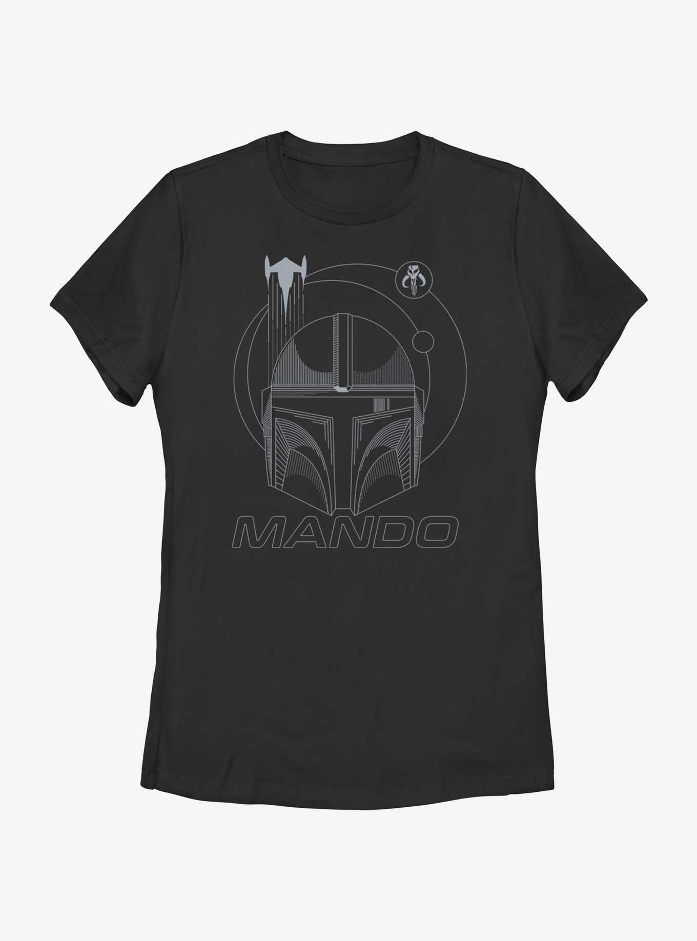 Star Wars The Mandalorian Mando Line Art Womens T-Shirt, , hi-res