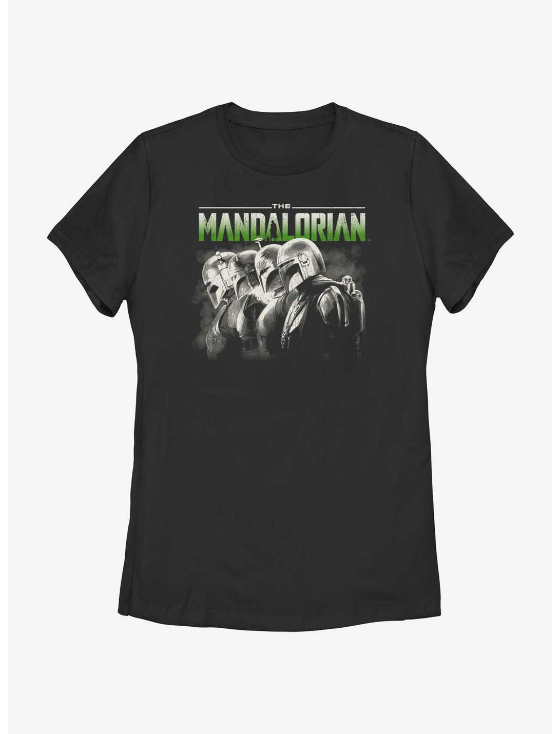 Star Wars The Mandalorian Grunge Mandalorians Lineup Womens T-Shirt, BLACK, hi-res