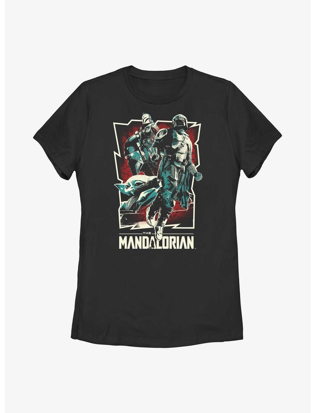 Star Wars The Mandalorian Grunge Rock Star Poster Womens T-Shirt, BLACK, hi-res