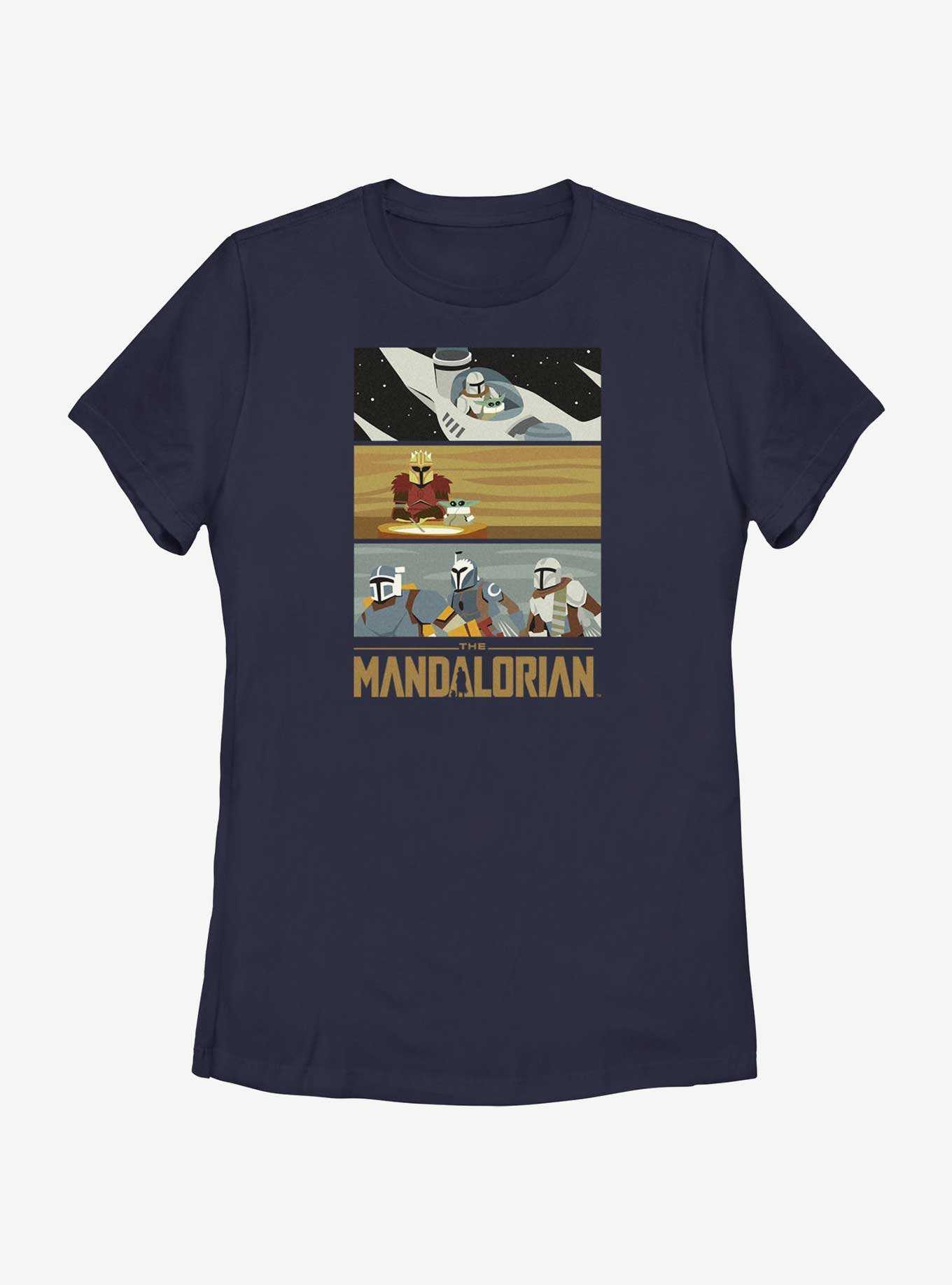 Star Wars The Mandalorian Grogu & Mando Scene Panels Womens T-Shirt, , hi-res