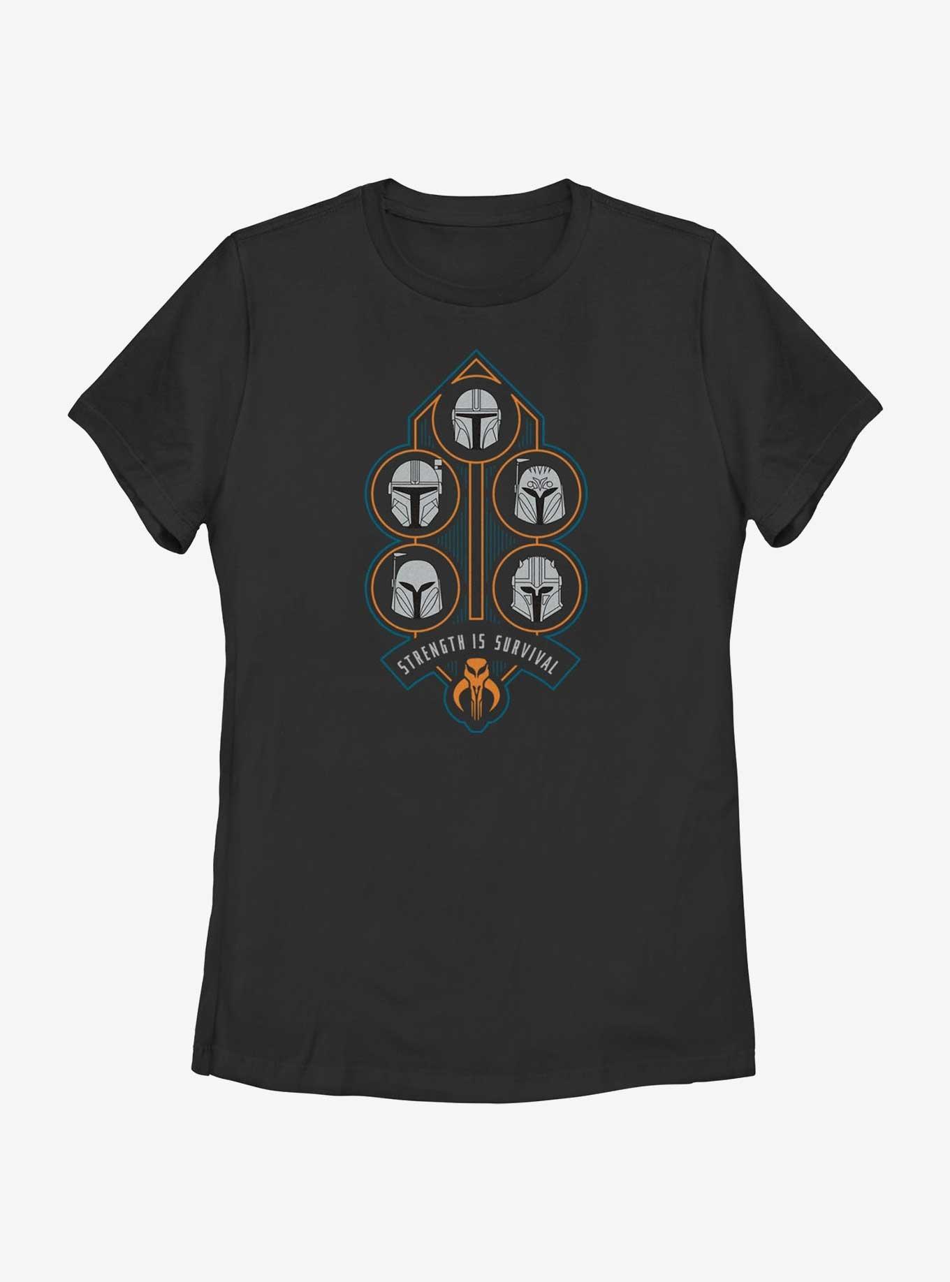 Star Wars The Mandalorian Strength Is Survival Womens T-Shirt, BLACK, hi-res