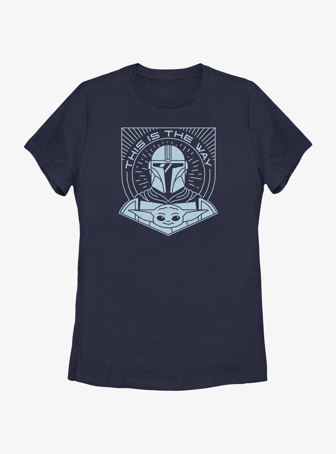 Star Wars The Mandalorian This Is The Way Line Art Womens T-Shirt, NAVY, hi-res