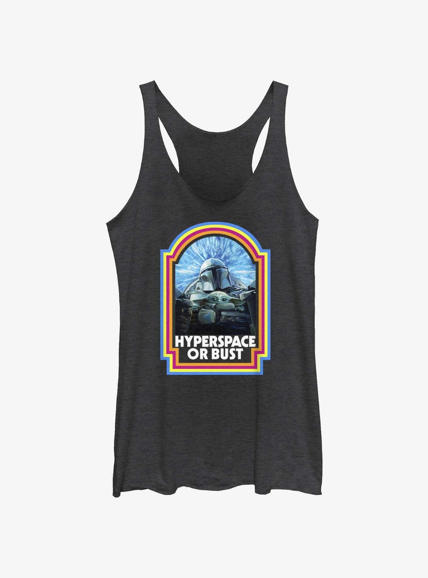 Star Wars The Mandalorian Hyperspace or Bust Womens Tank Top, BLK HTR, hi-res