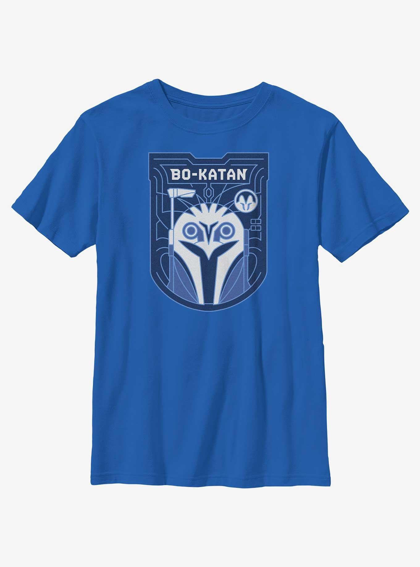 Star Wars The Mandalorian Bo-Katan Crest Youth T-Shirt, ROYAL, hi-res
