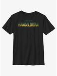 Star Wars The Mandalorian Desert Sunset Logo Youth T-Shirt, BLACK, hi-res