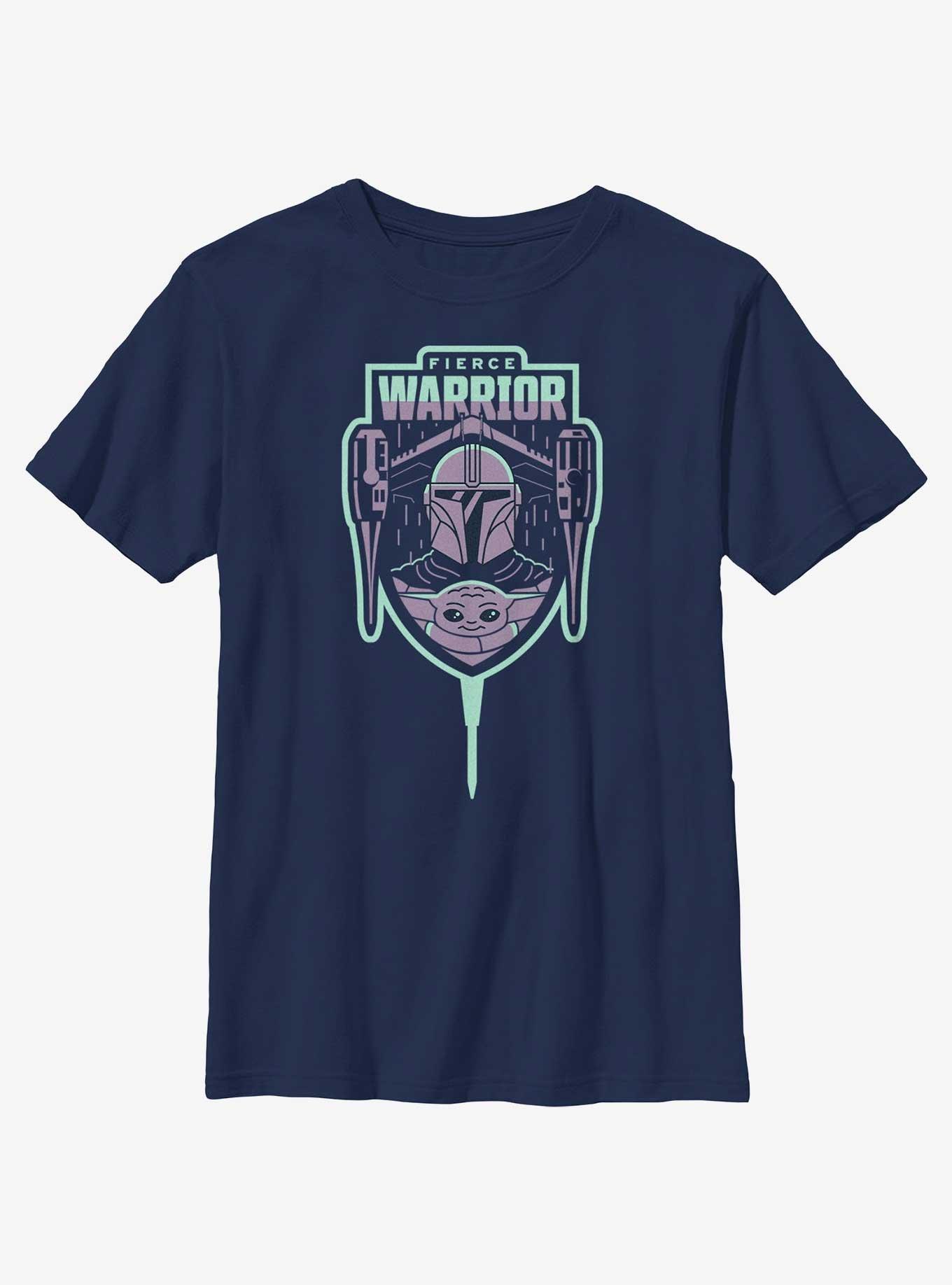Star Wars The Mandalorian Fierce Warrior Badge Youth T-Shirt, , hi-res