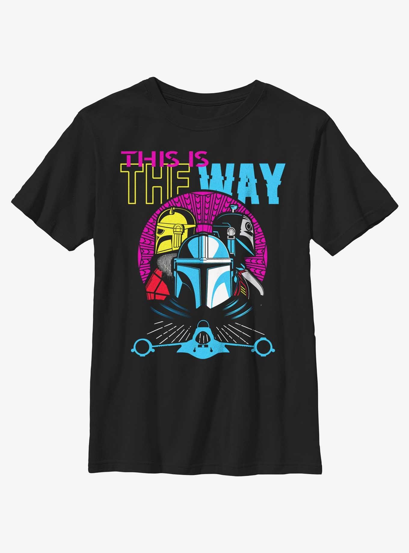Star Wars The Mandalorian Hyper Sunset This Is The Way Youth T-Shirt, BLACK, hi-res