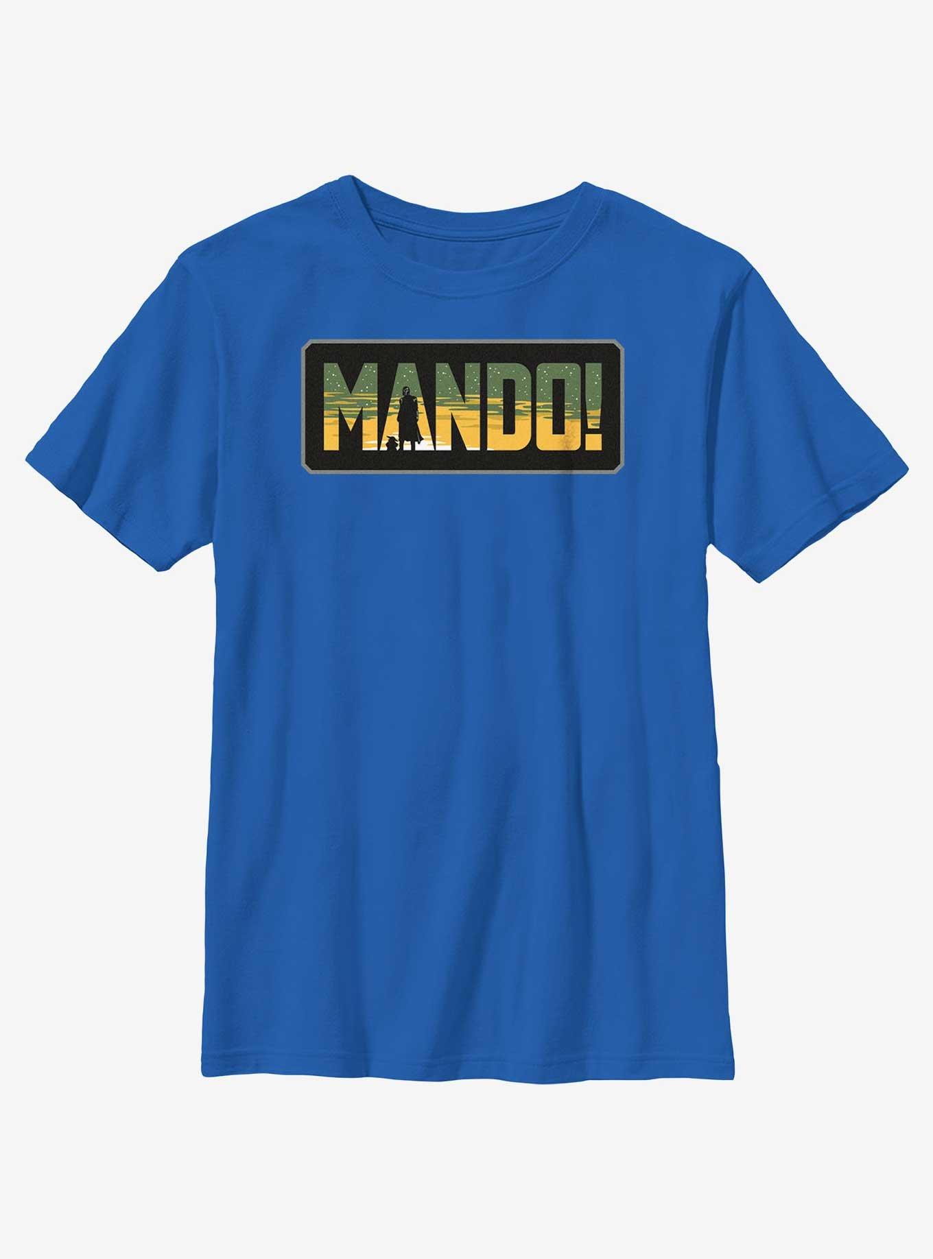 Star Wars The Mandalorian Mando Badge Youth T-Shirt, ROYAL, hi-res