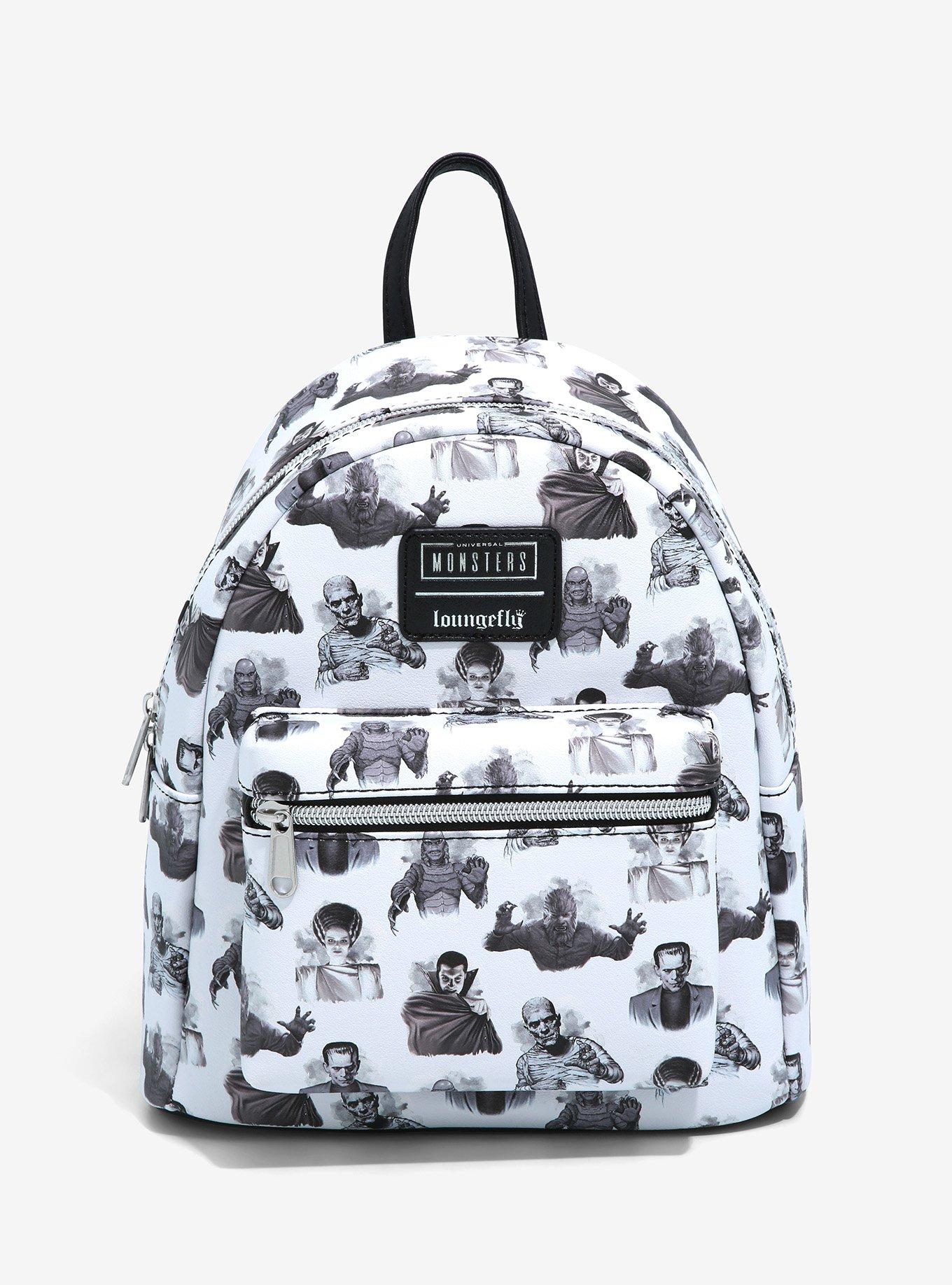 Loungefly Universal Monsters Characters Allover Print Mini Backpack