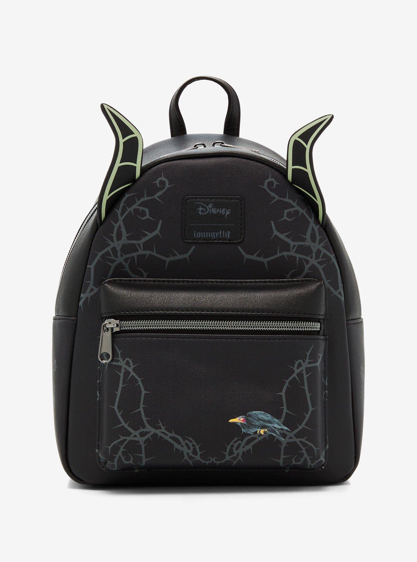Loungefly Maleficent Dragon with Glow in the Dark Flames Mini Backpack NWT
