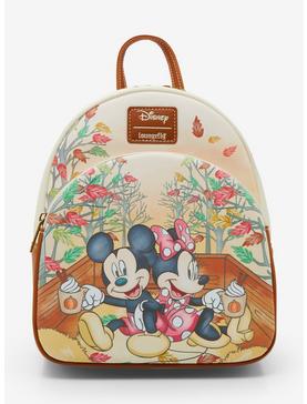 Loungefly Disney Mickey Mouse & Minnie Mouse Fall Leaves Mini Backpack, , hi-res