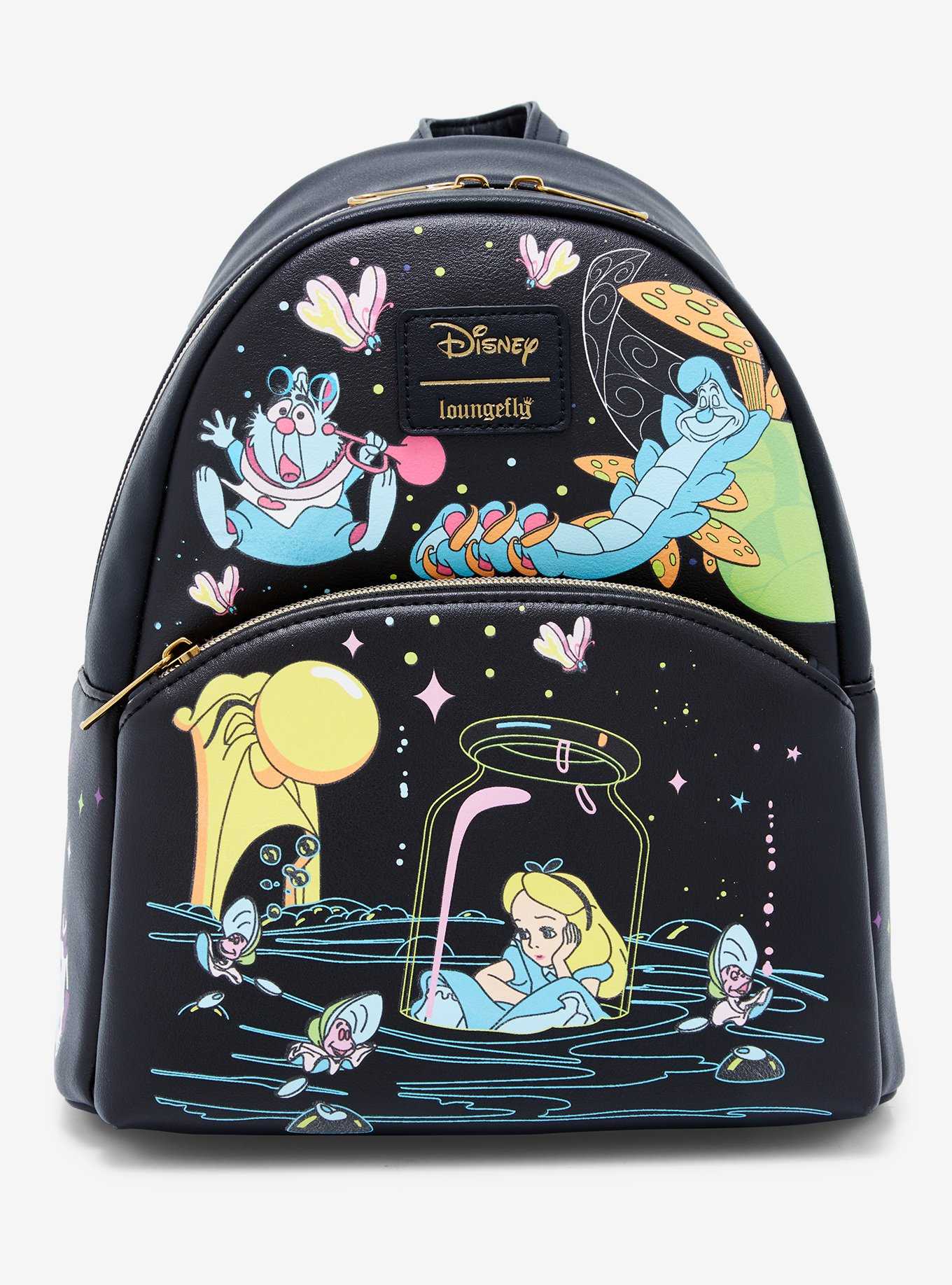 Loungefly Disney Alice In Wonderland Glow-In-The-Dark Characters Mini Backpack, , hi-res