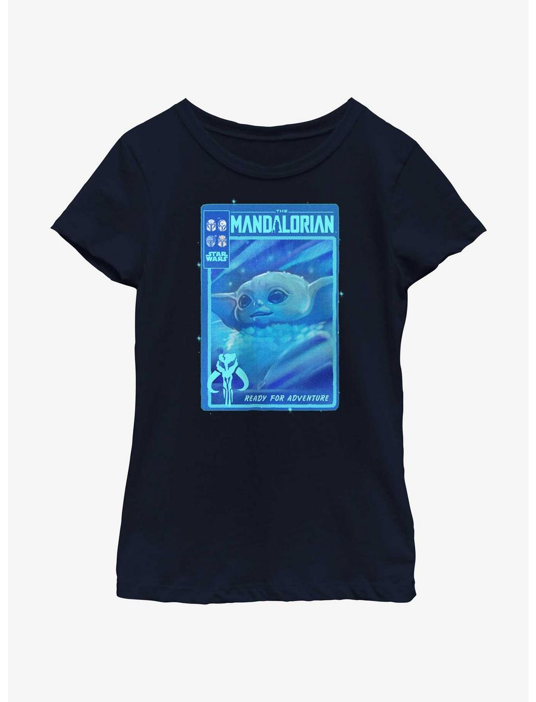 Star Wars The Mandalorian Grogu Poster Youth Girls T-Shirt, NAVY, hi-res