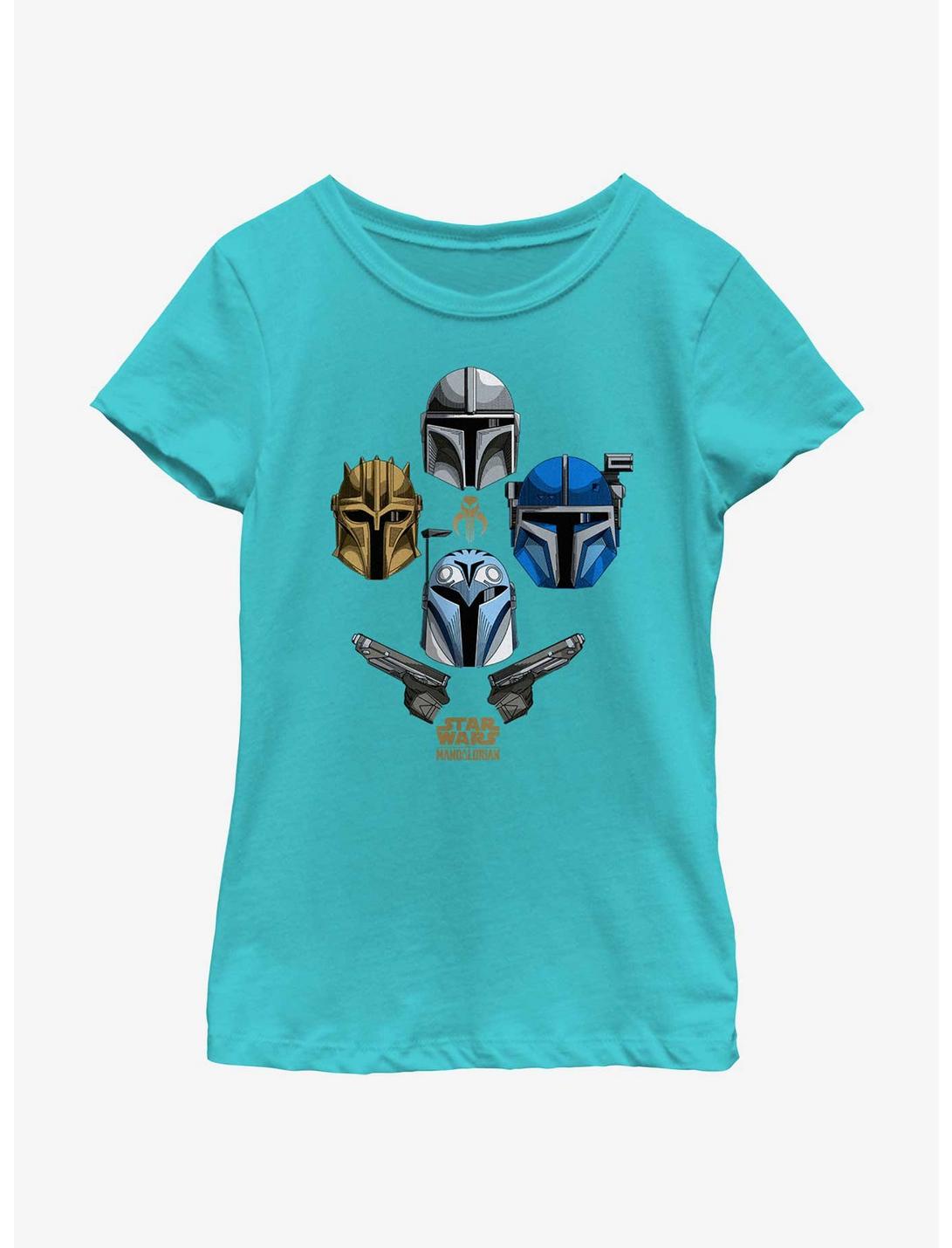Star Wars The Mandalorian Helmets Held High Youth Girls T-Shirt, TAHI BLUE, hi-res