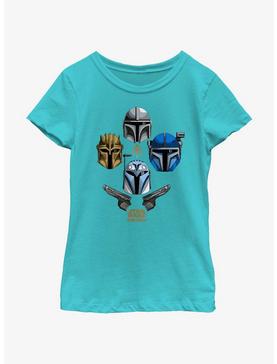 Star Wars The Mandalorian Helmets Held High Youth Girls T-Shirt, , hi-res