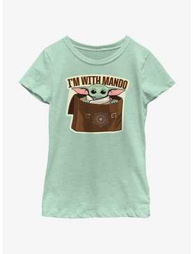 Star Wars The Mandalorian Grogu I'm With Mando Youth Girls T-Shirt, , hi-res