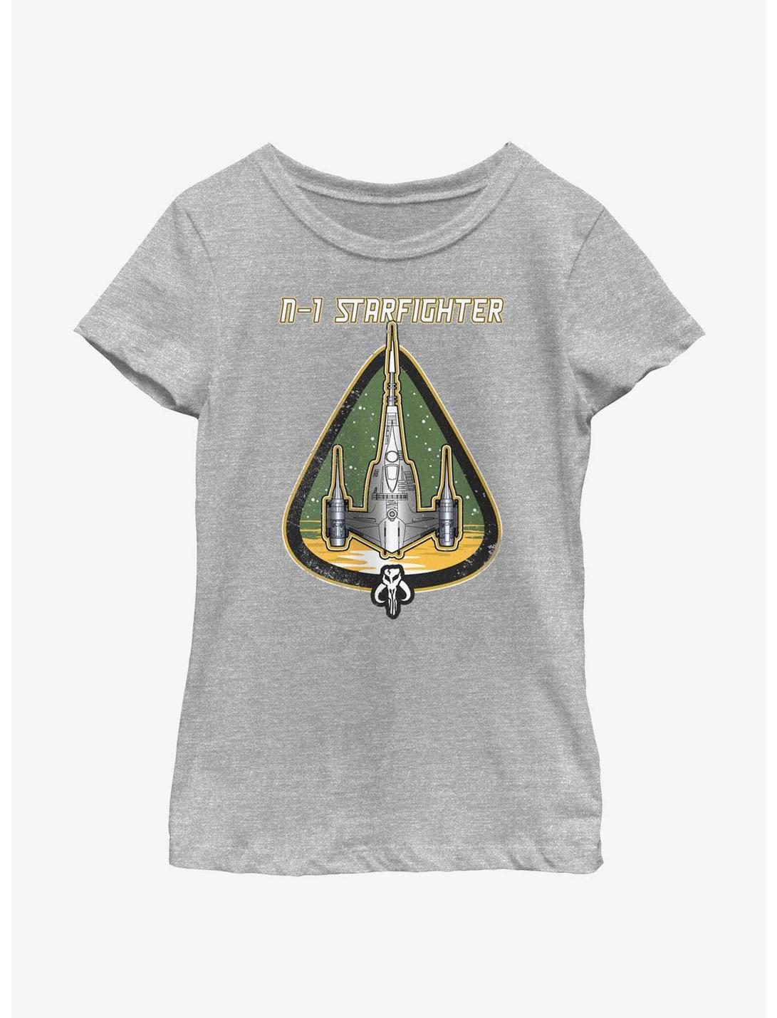 Star Wars The Mandalorian N-1 Starfighter Mod Youth Girls T-Shirt, ATH HTR, hi-res