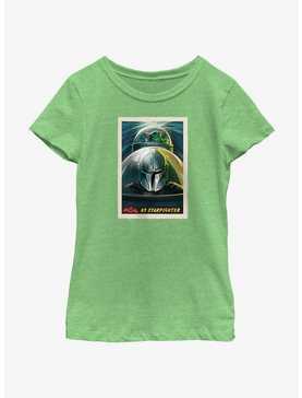 Star Wars The Mandalorian Grogu & Mando N-1 Starfighter Poster Youth Girls T-Shirt, , hi-res