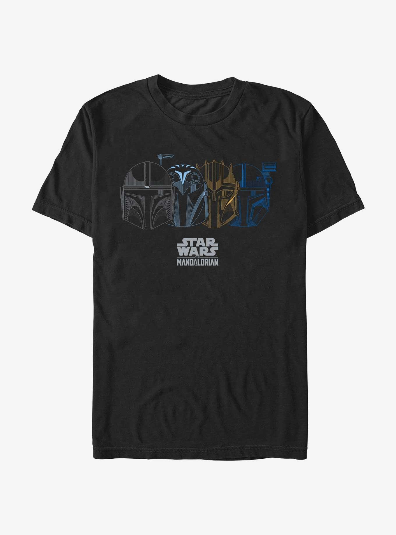 Star Wars The Mandalorian Helmet Logo T-Shirt, BLACK, hi-res