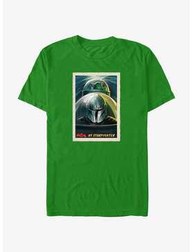Star Wars The Mandalorian Grogu & Mando N-1 Starfighter Poster T-Shirt, , hi-res