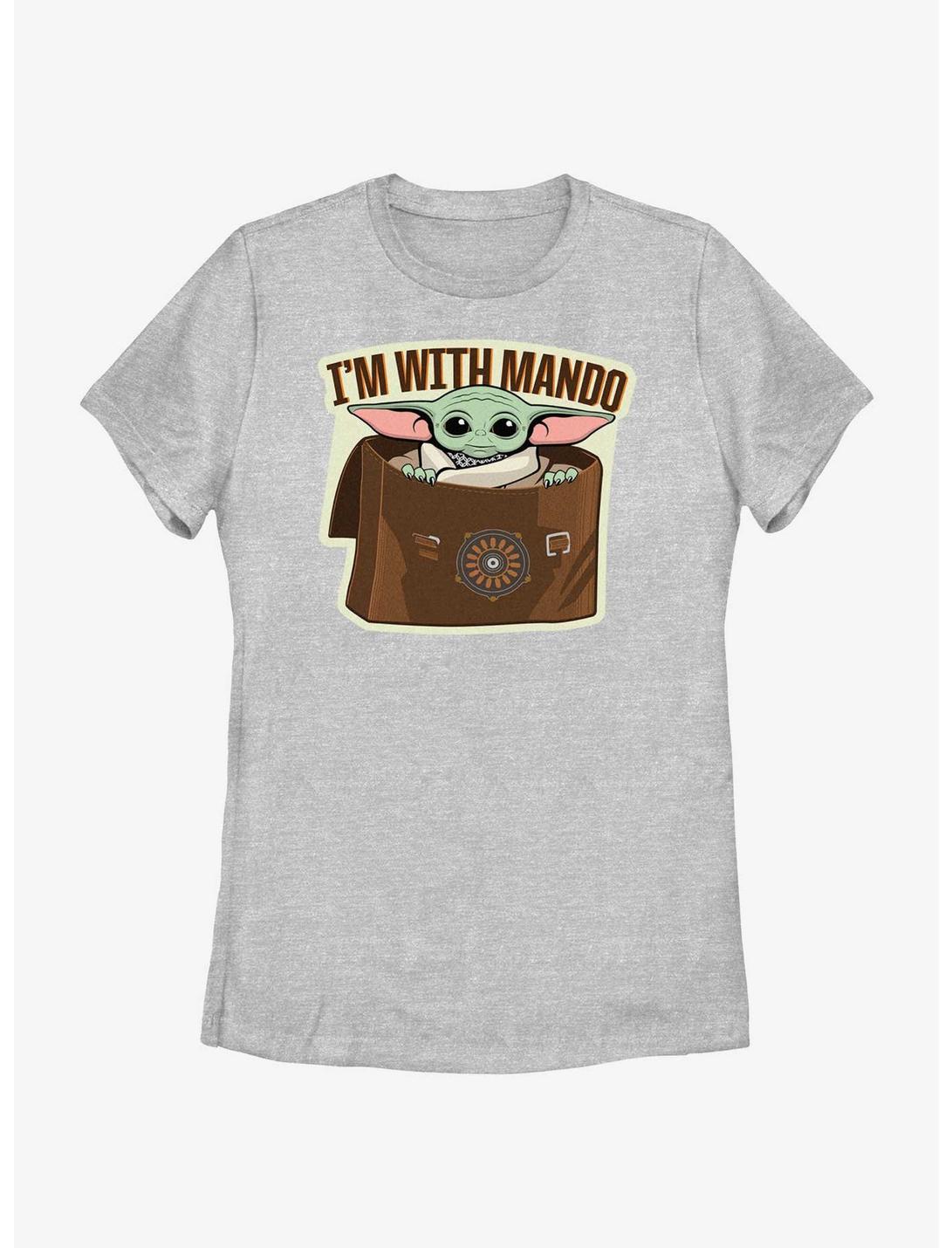Star Wars The Mandalorian Grogu I'm With Mando Womens T-Shirt, ATH HTR, hi-res
